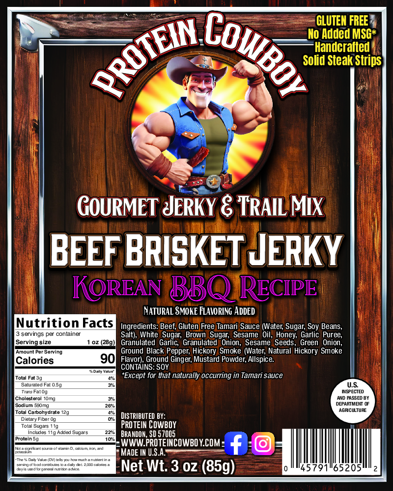 Korean BBQ Brisket Beef Jerky- Gluten Free!