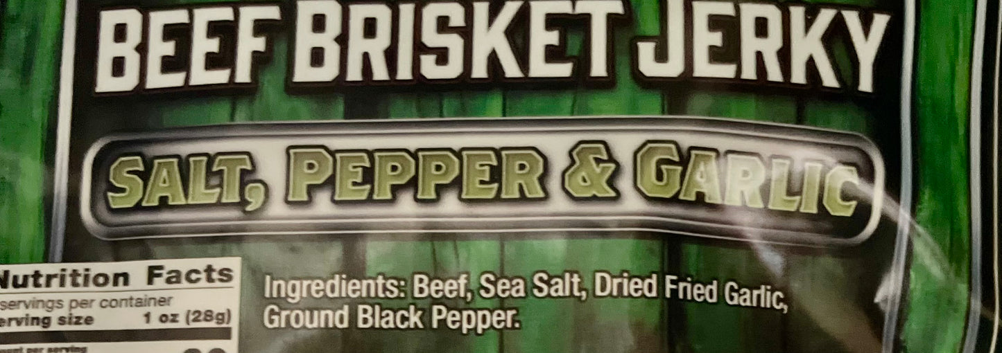 Super Clean Sea Salt, Pepper, & Garlic Brisket Jerky- Gluten Free & only four ingrdients!