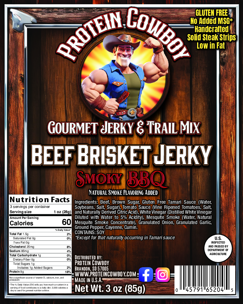 Smokey BBQ Brisket Beef Jerky - GLUTEN FREE