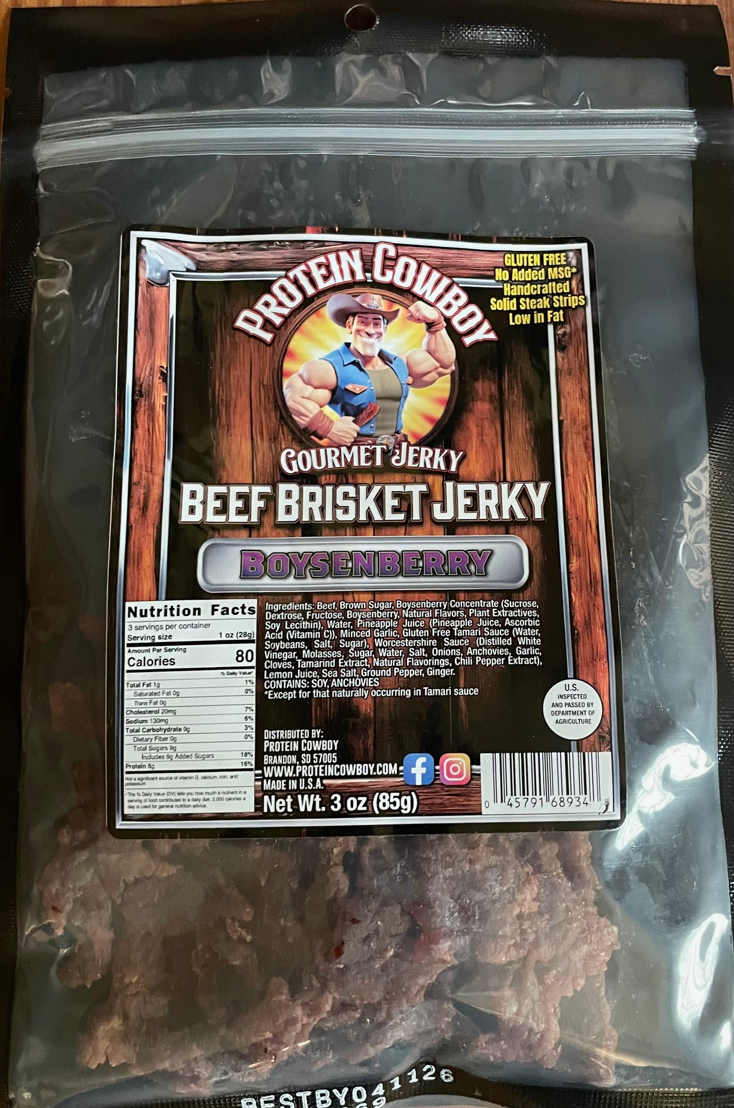 Boysenberry Brisket Jerky-Gluten Free!