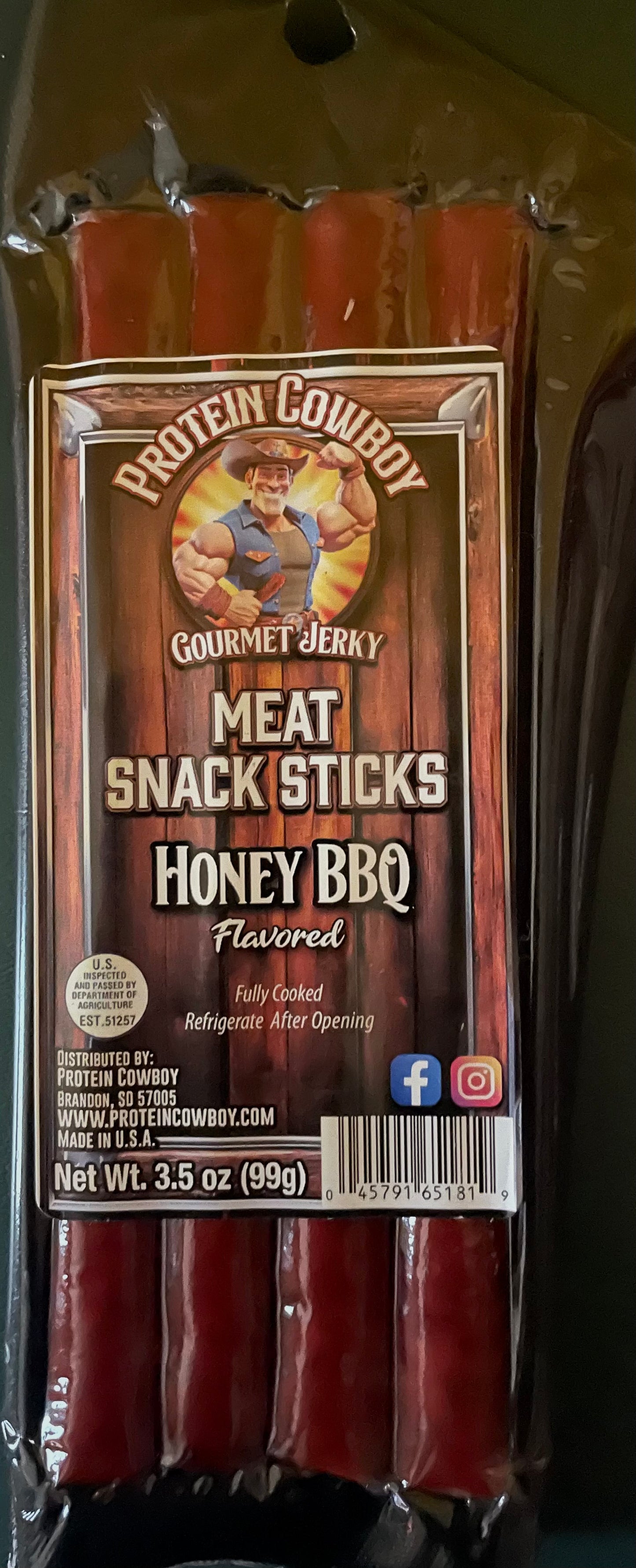 Honey BBQ Meat Snack Sticks