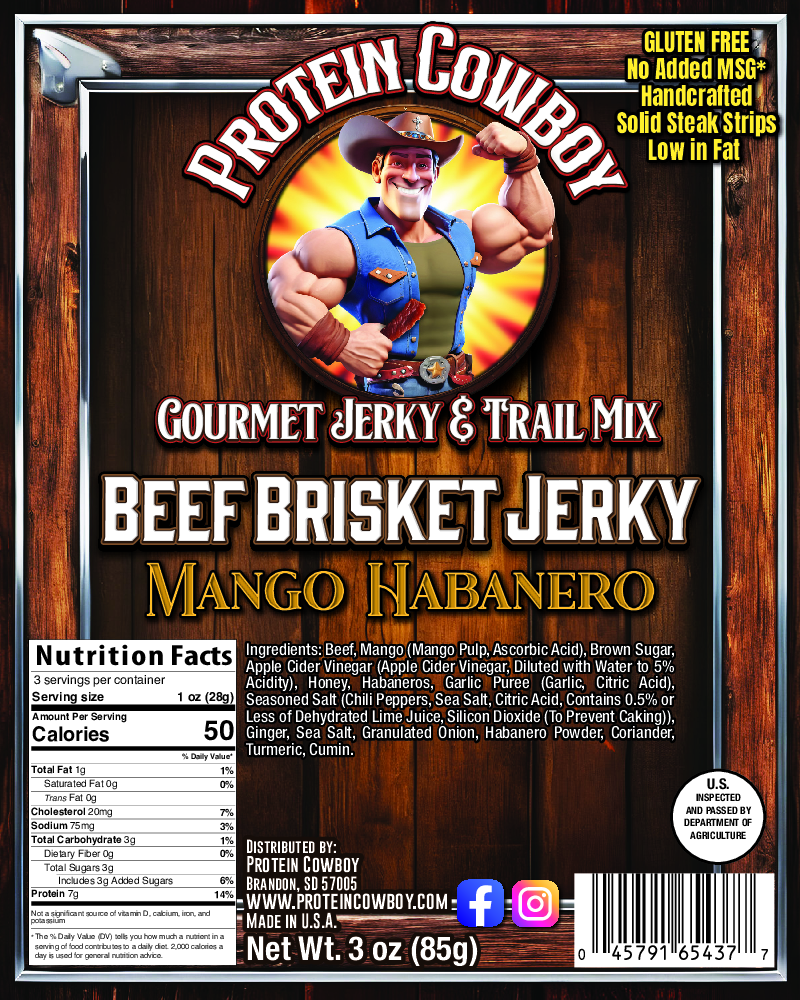 Mango Habanero Brisket Beef Jerky - GLUTEN FREE