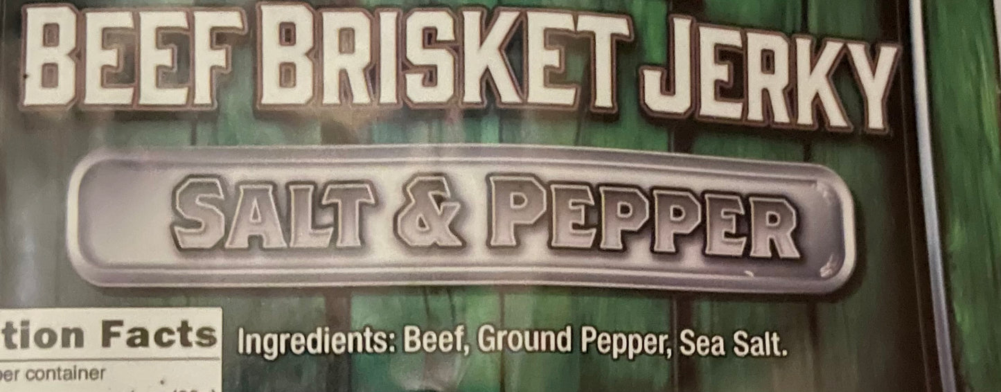 Super Clean Sea Salt & Pepper Brisket Jerky- Gluten Free & only three ingrdients!